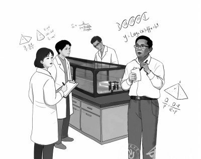 团队成员在探讨科研过程中遇到的问题